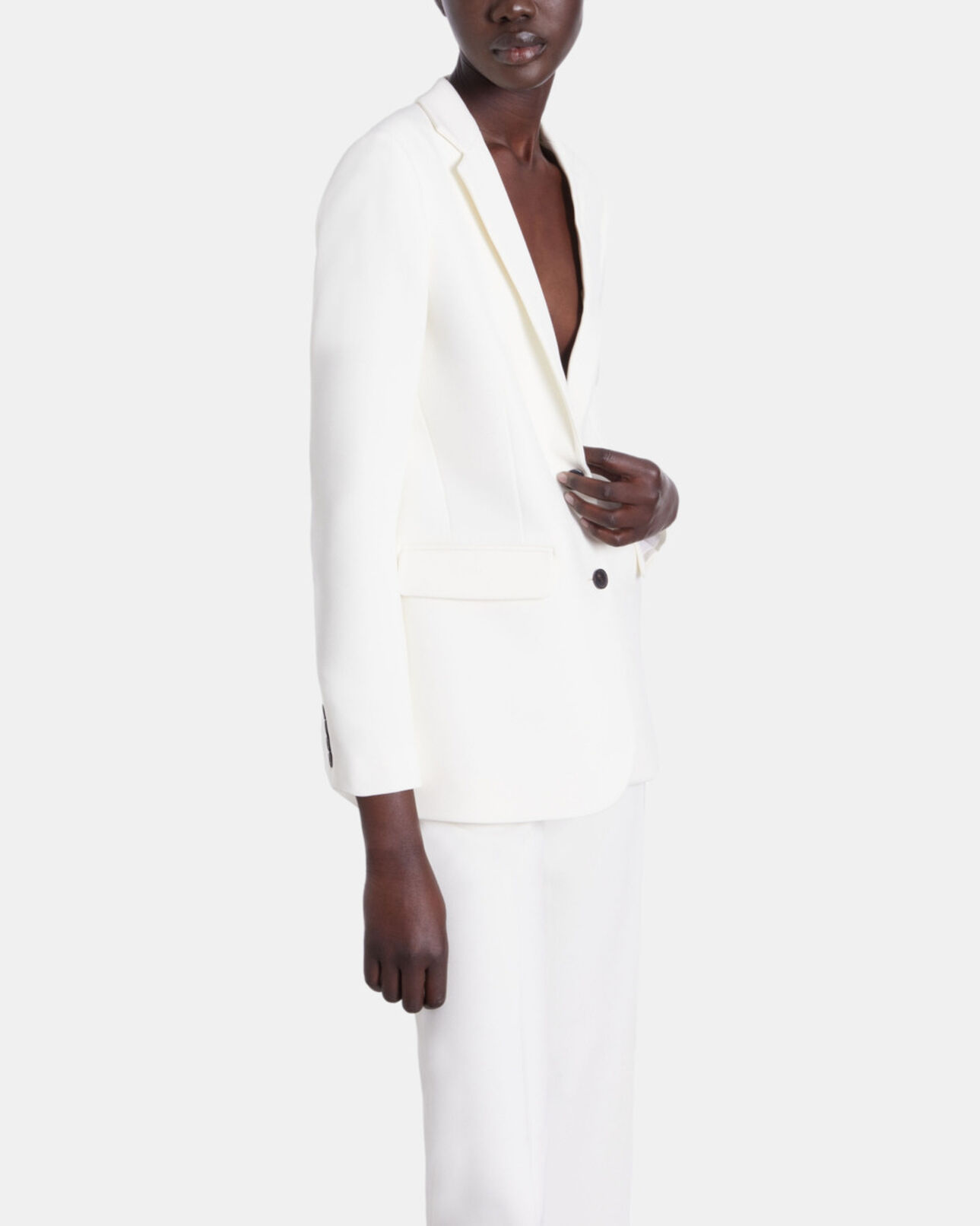 The Kooples WOMEN ECRU white suit jacket