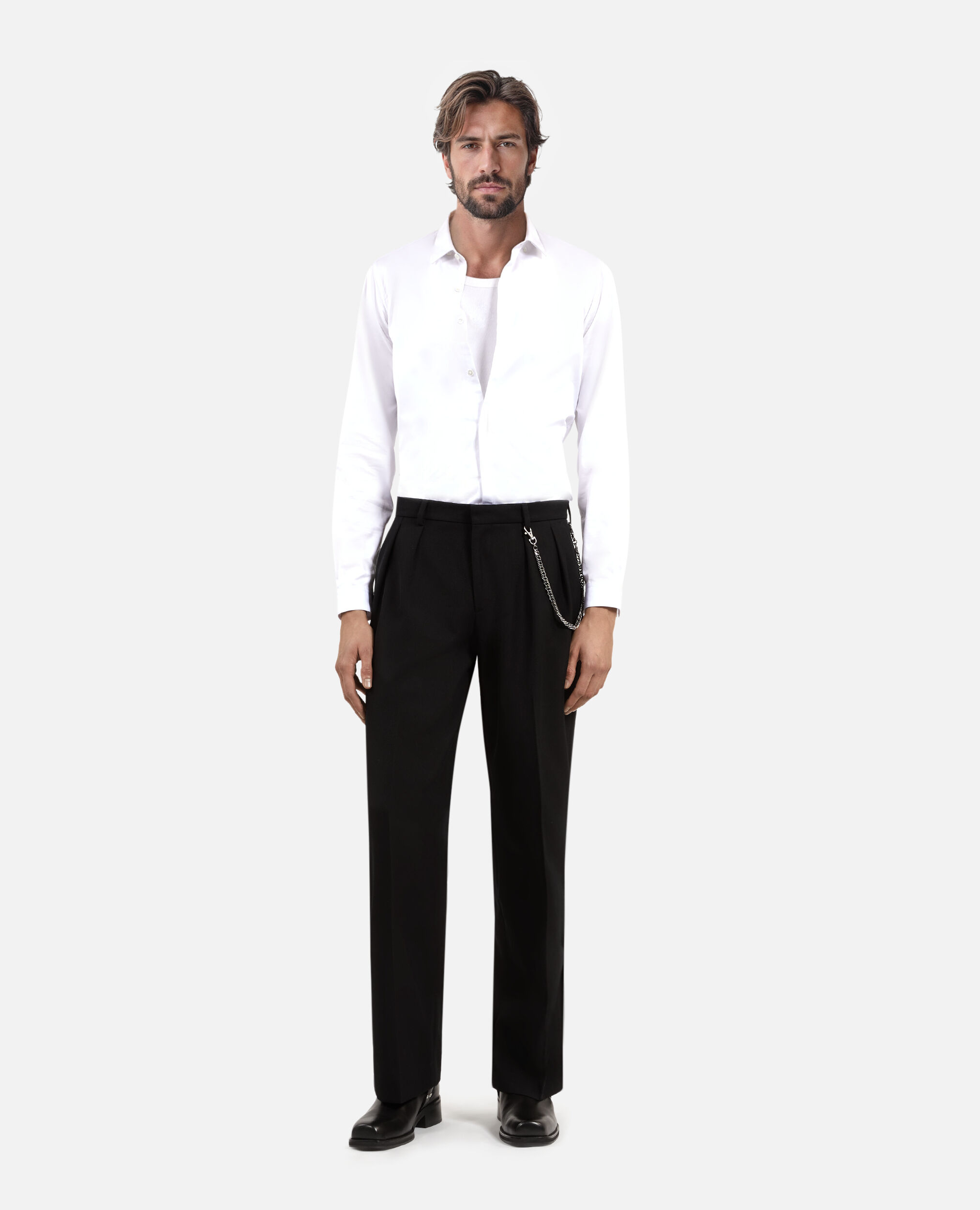 Pantalon large style cargo noir, BLACK, hi-res image number null