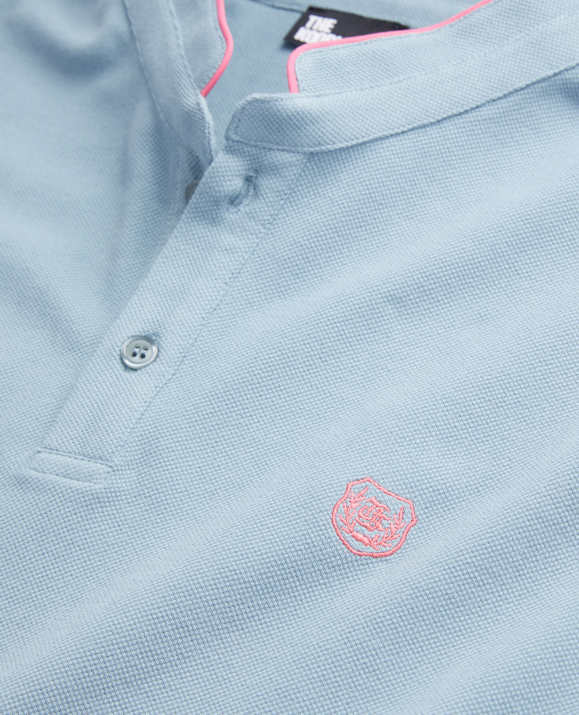 Light blue cotton polo t-shirt, BLUE GREY, hi-res image number null