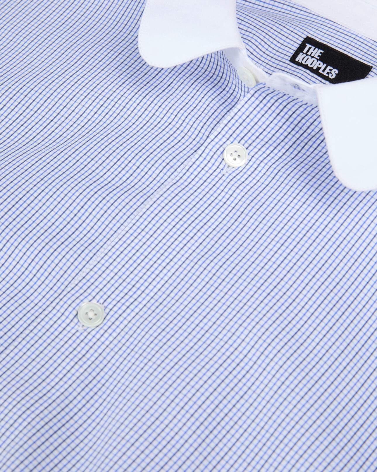 The Kooples MEN WHITE / BLUE blue and white checked formal shirt