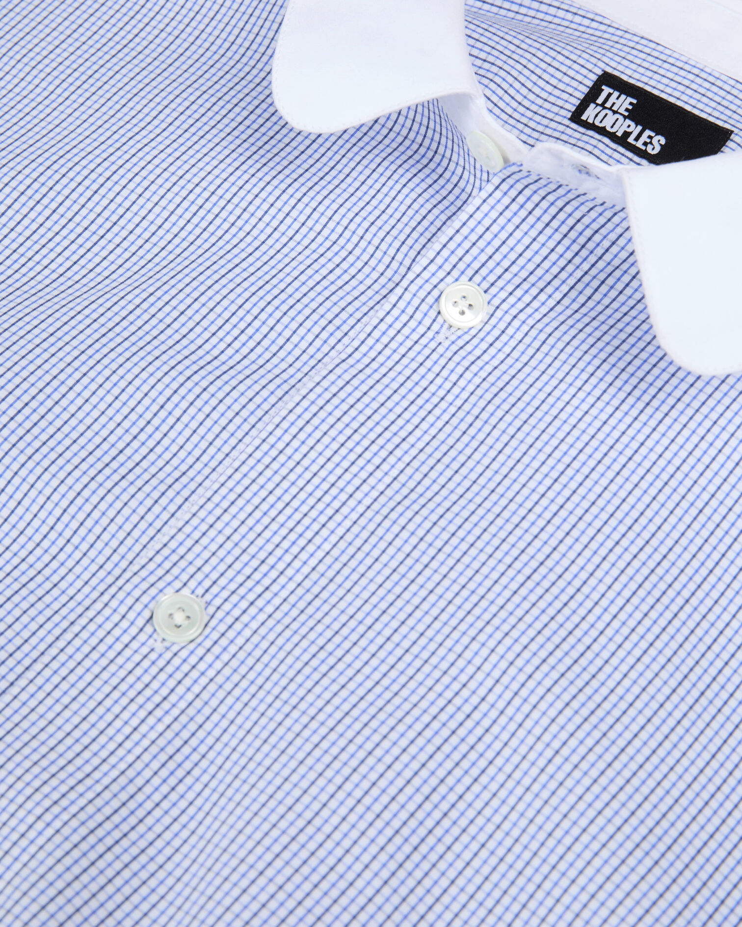 Blue and white checked formal shirt, WHITE / BLUE, hi-res image number null