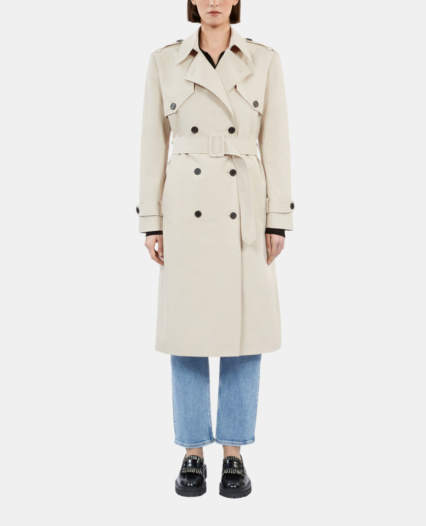 The Kooples WOMEN BEIGE long beige trench coat