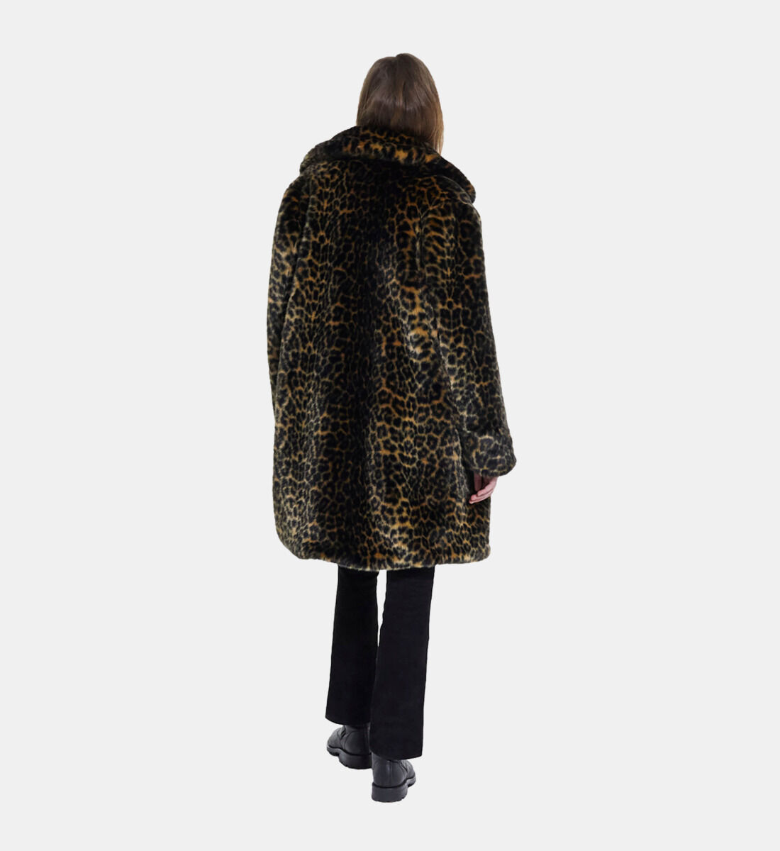 Faux fur leopard coat shop