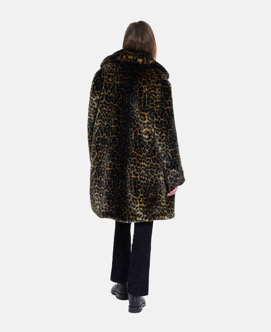kunstpelzmantel mit leopardenmotiv