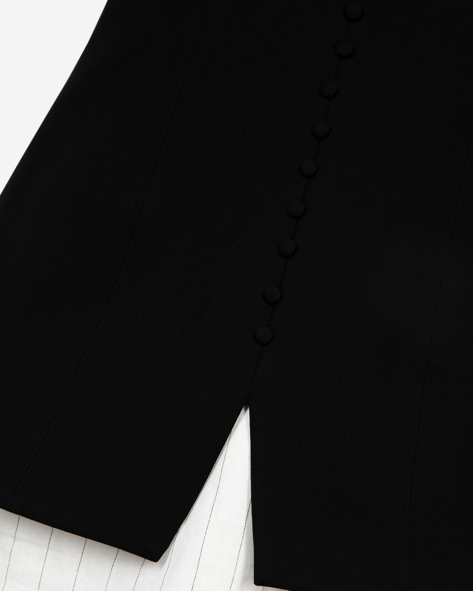 Black two-material strapless short dress, BLACK, hi-res image number null