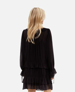 The Kooples FEMME BLACK STONE robe courte avec volants noire
