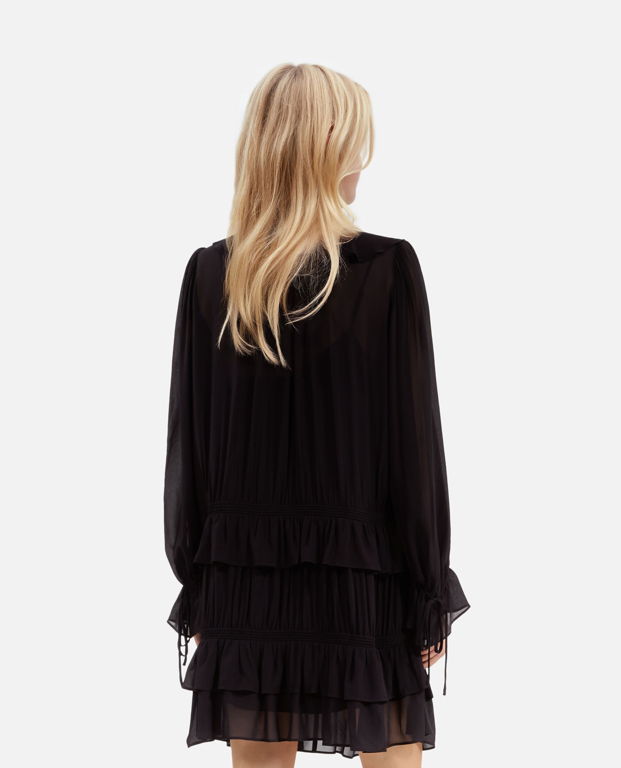 Robe courte avec volants noire, BLACK STONE, hi-res image number null