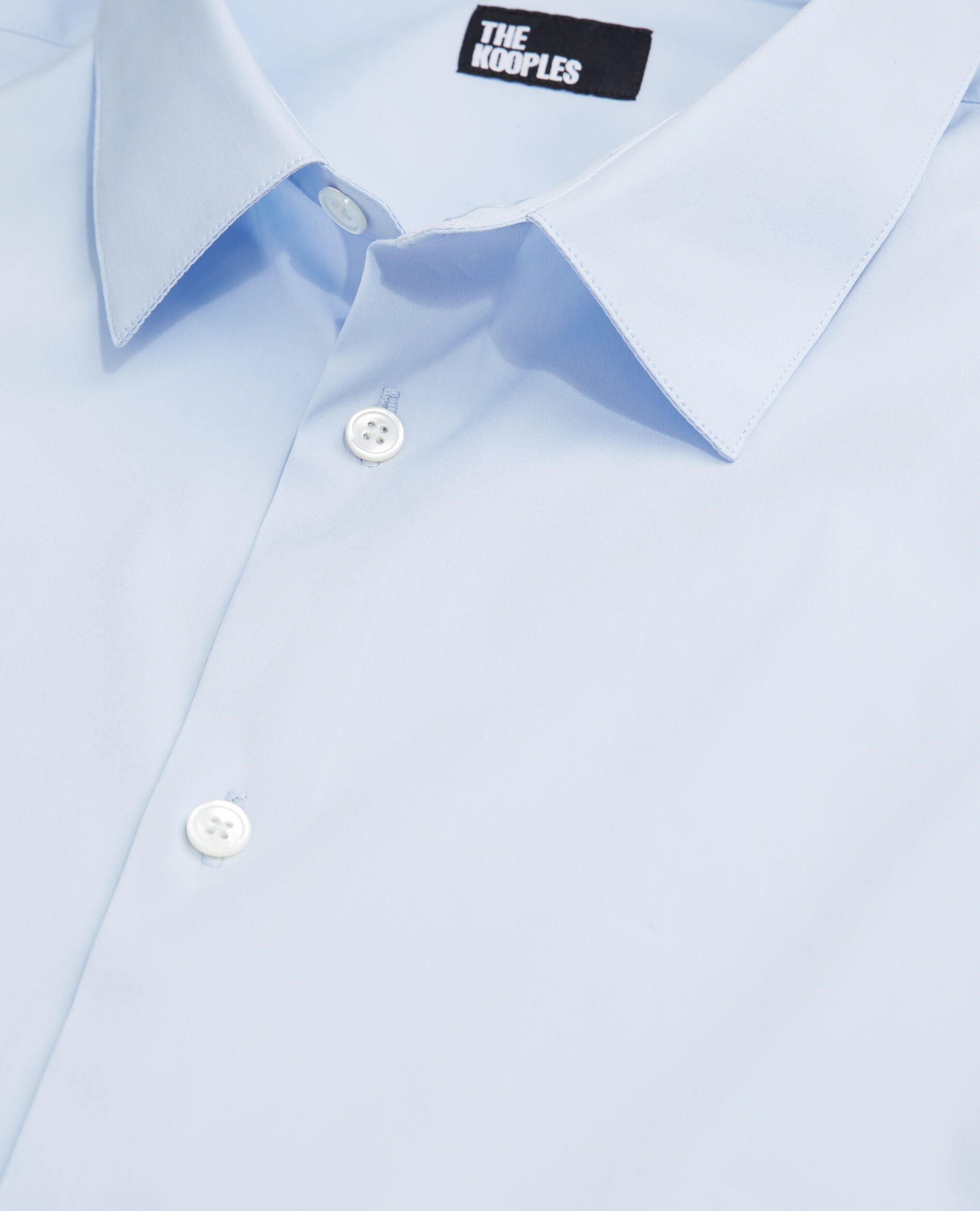 Formal blue poplin shirt, BLUE, hi-res image number null