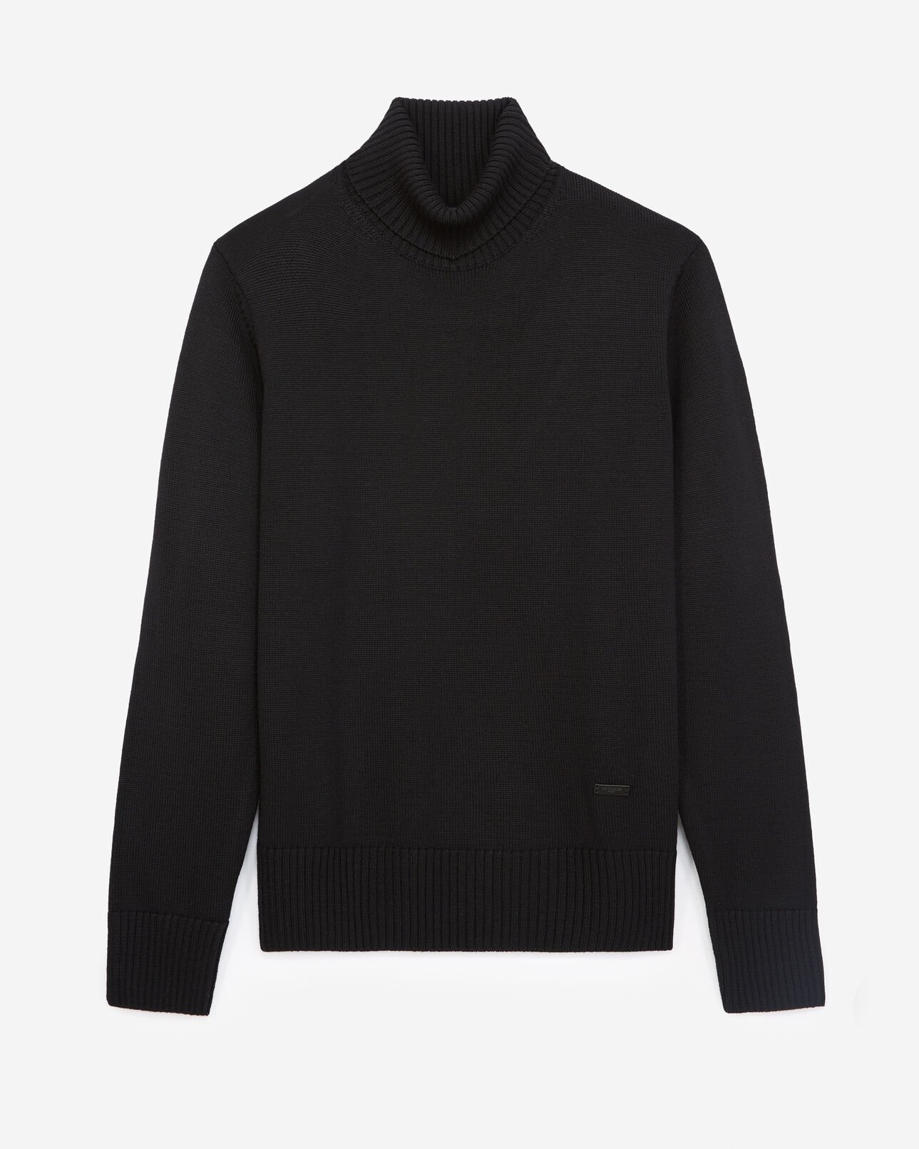 The Kooples HOMME BLACK pull col roulé noir