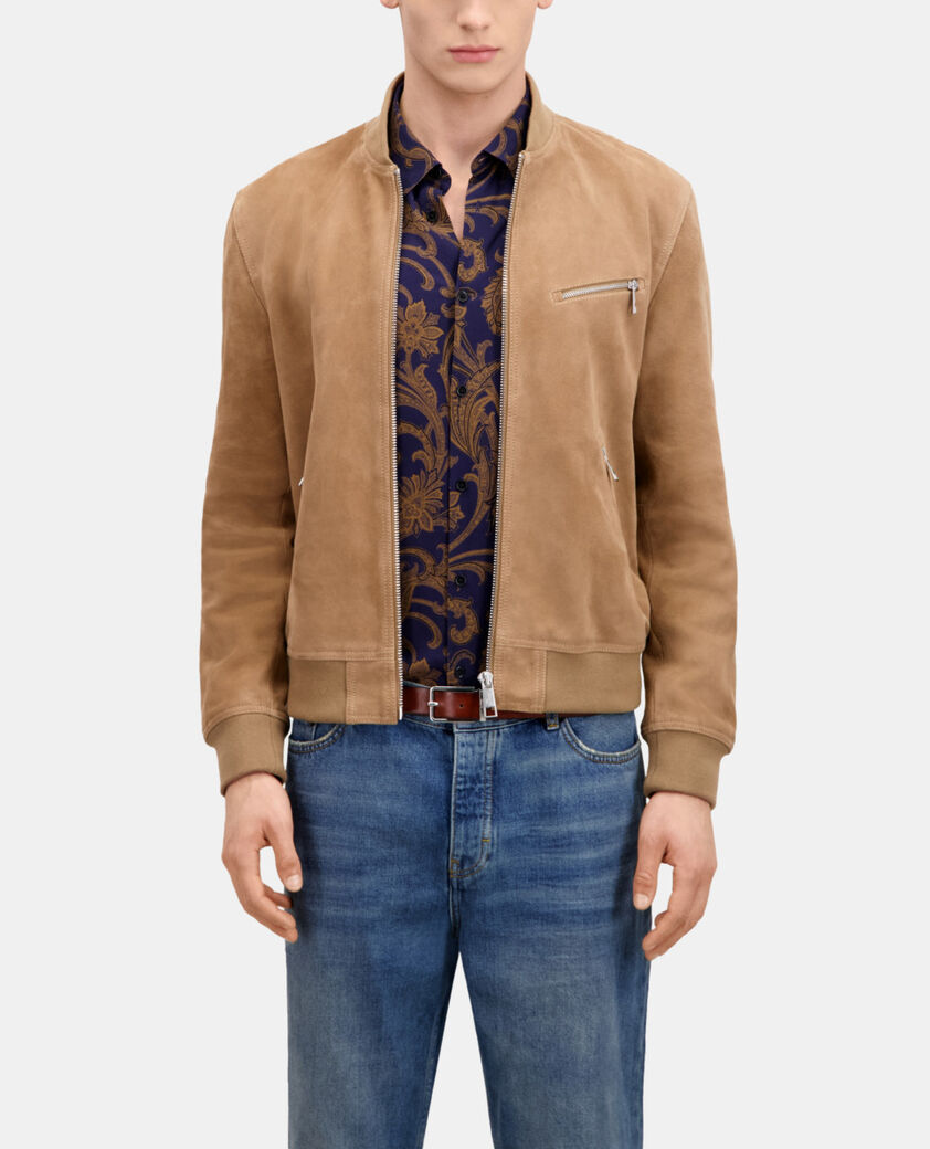 The Kooples HERREN BEIGE beige jacke aus veloursleder