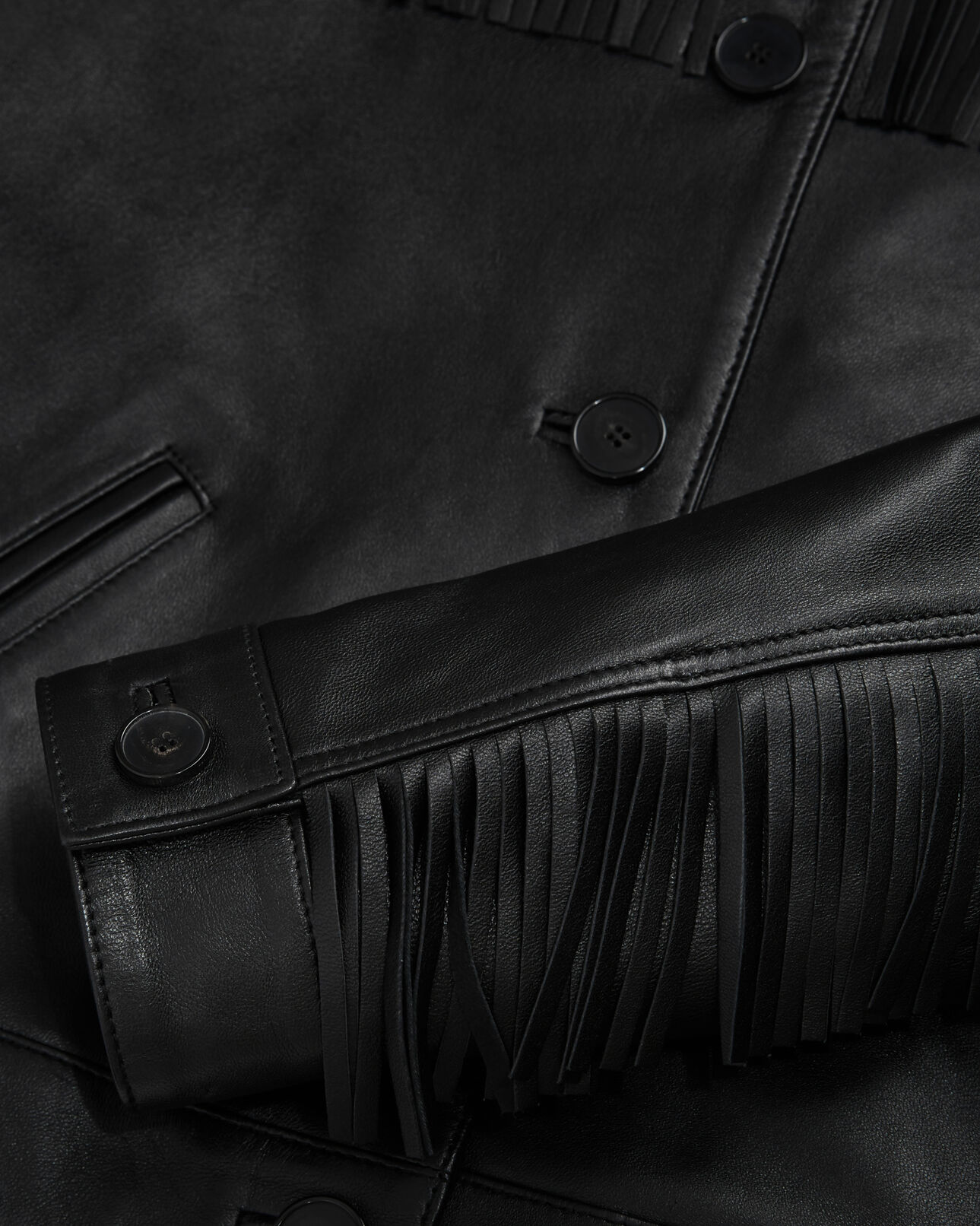 The Kooples WOMEN BLACK black leather jacket