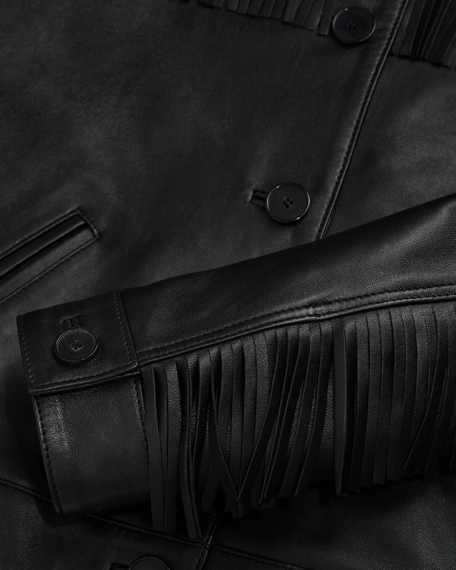 Black leather jacket, BLACK, hi-res image number null