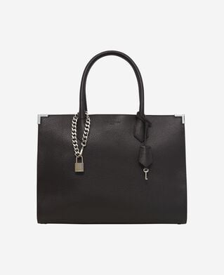 The Kooples DAMEN BROWN ming l einkaufstasche aus braunem, genarbtem leder