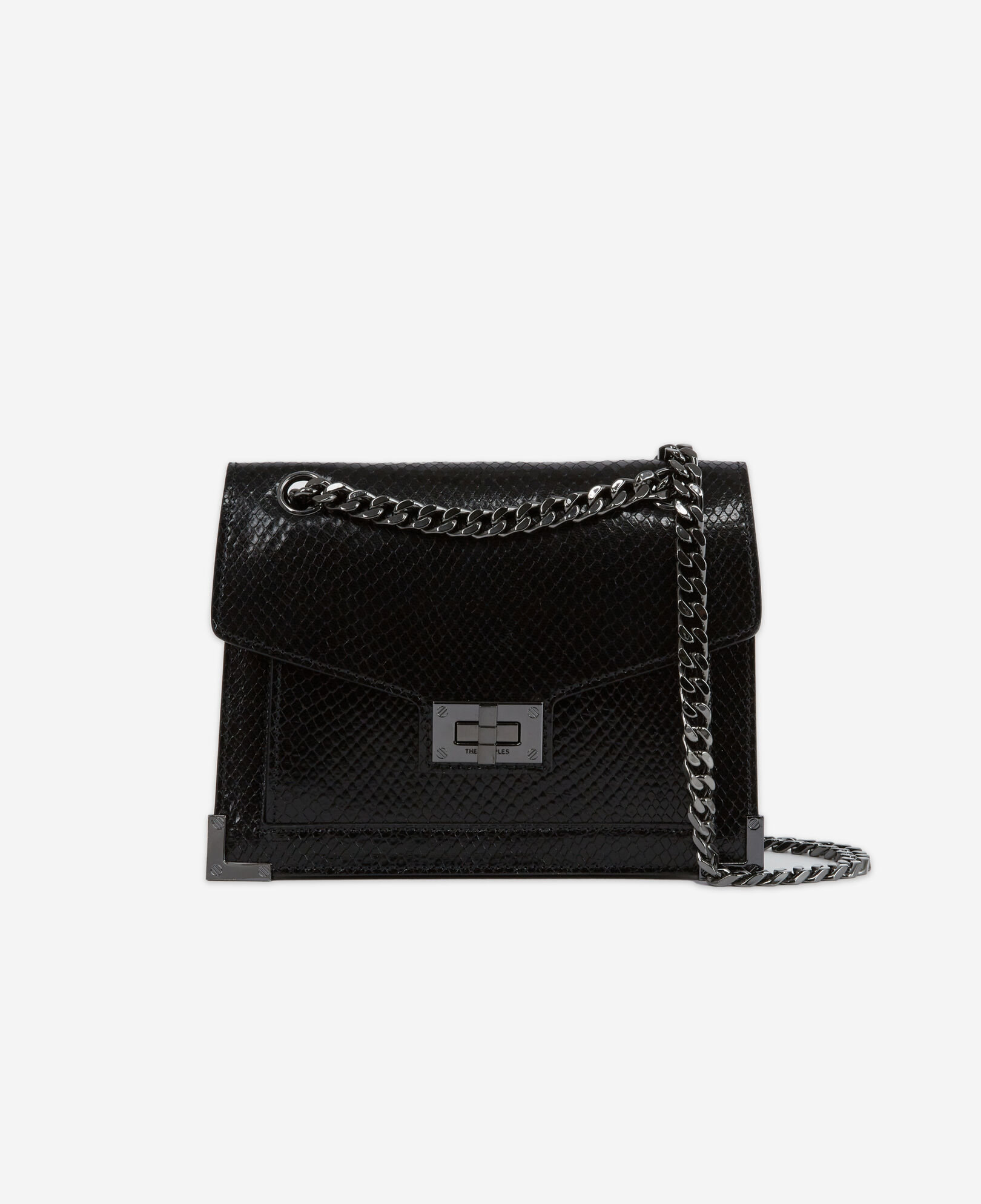 The Kooples MUJER BLACK bolso pequeño emily de piel efecto pitón negra
