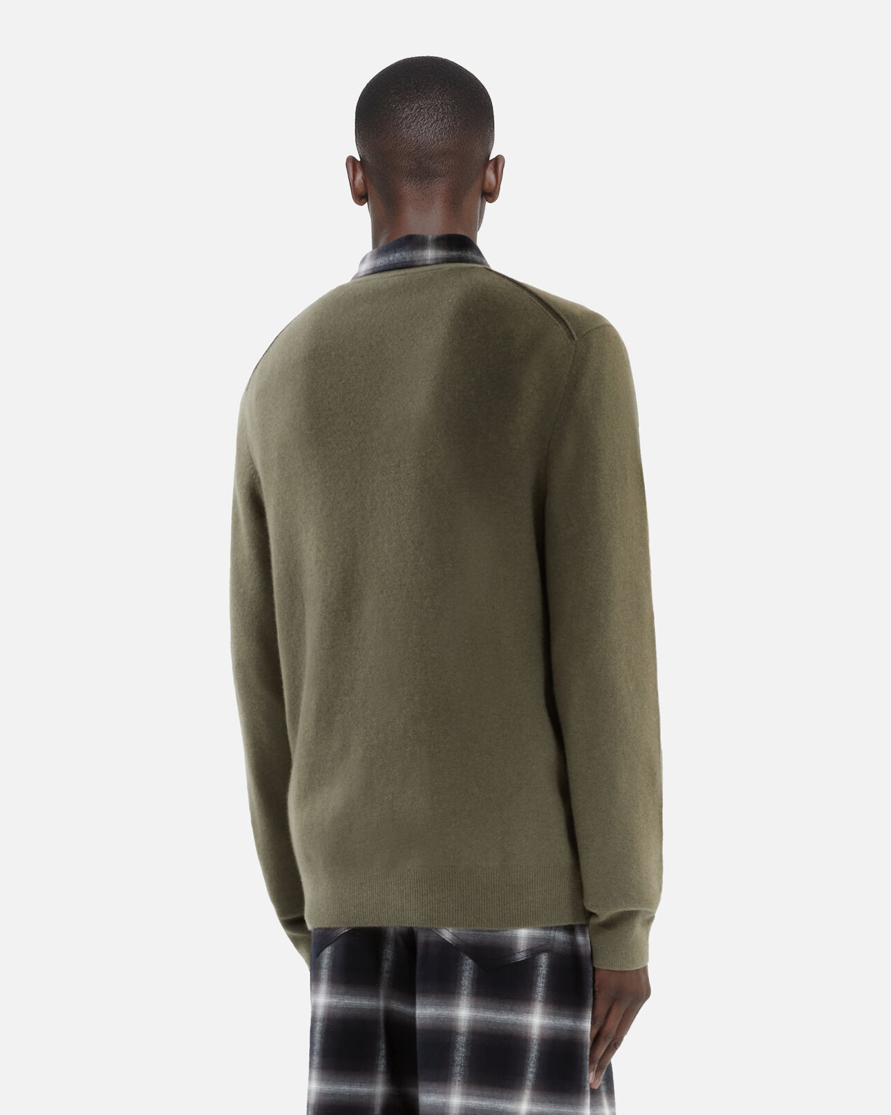The Kooples HOMME OLIVE KAKI cardigan en cachemire kaki