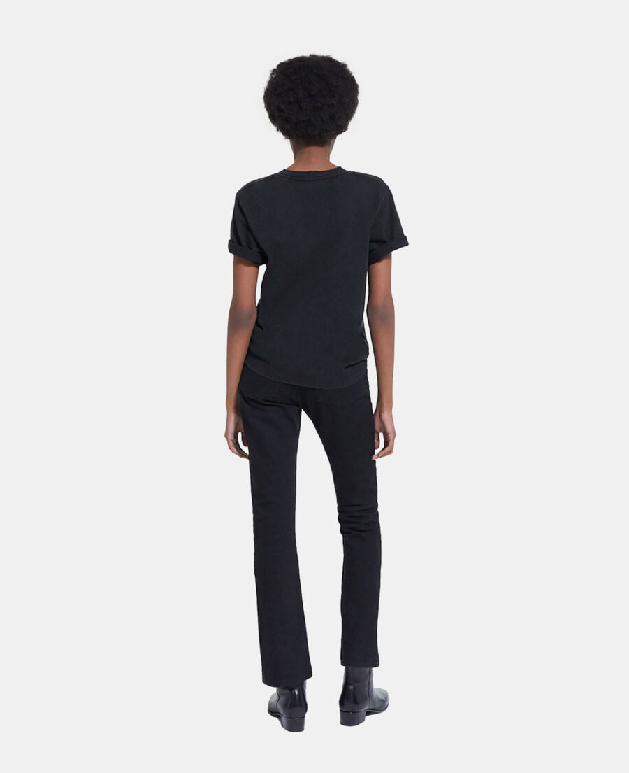 black t-shirt with screen print
