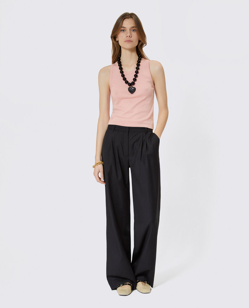 The Kooples DAMEN BLUSH tanktop aus baumwolle mit rosafarbenem wappen