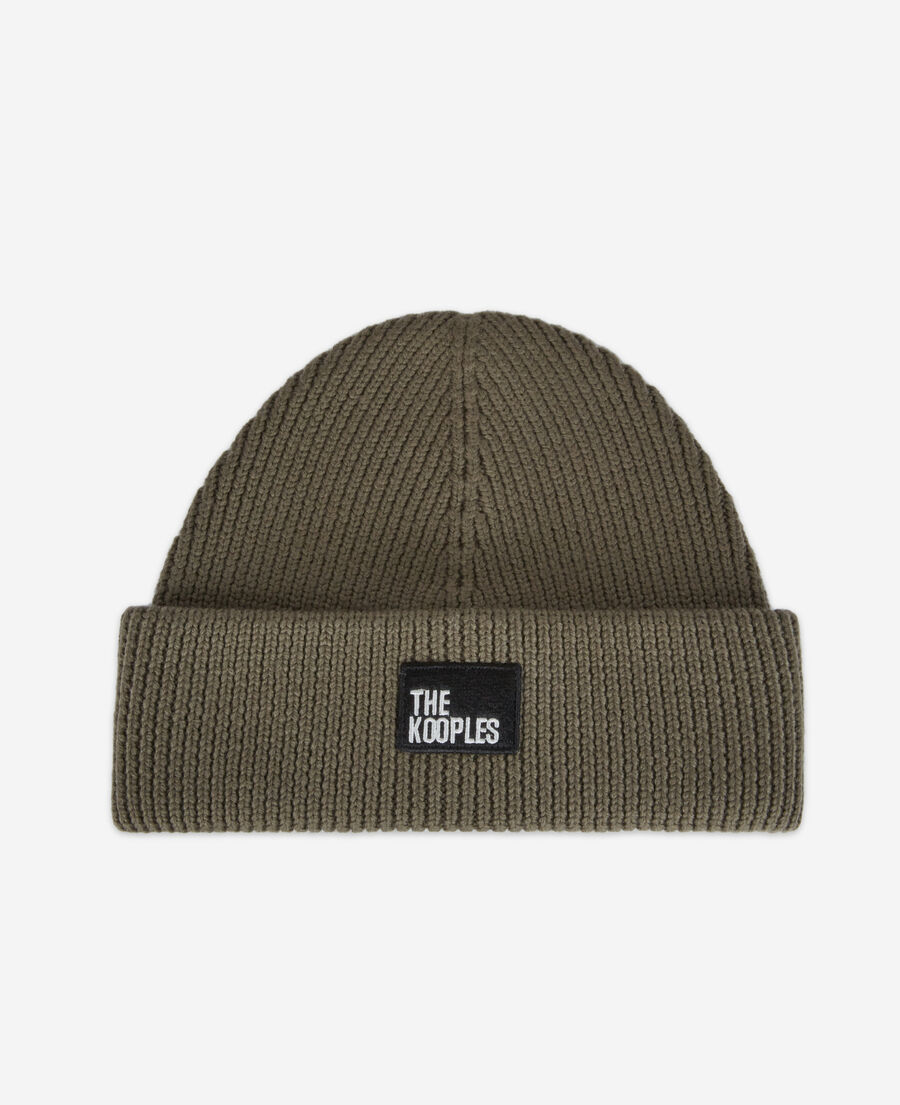 bonnet en laine kaki