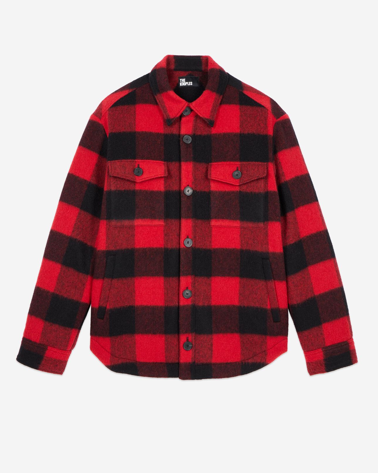 The Kooples MEN RED / BLACK overshirt-style checked jacket