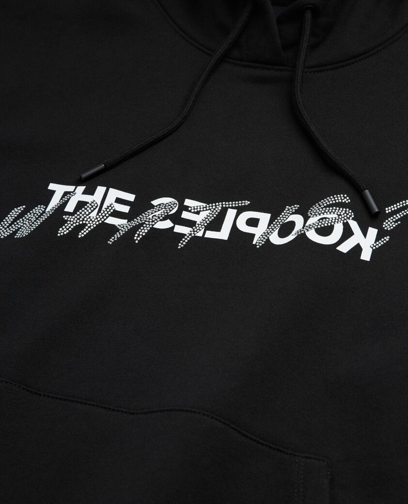 The Kooples DAMEN BLACK what is kapuzen-sweatshirt mit strasssteinen schwarz