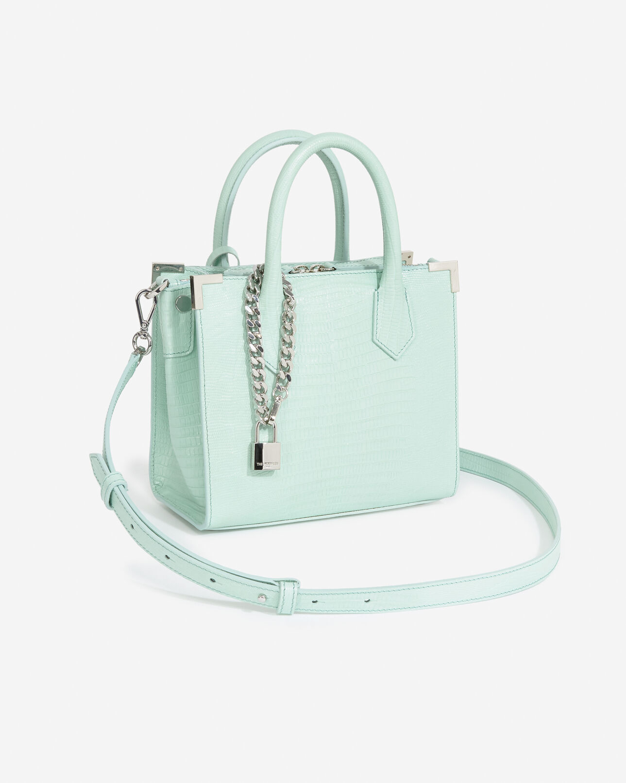 The Kooples DAMEN MINT tasche medium ming leder grün schlangeneffekt