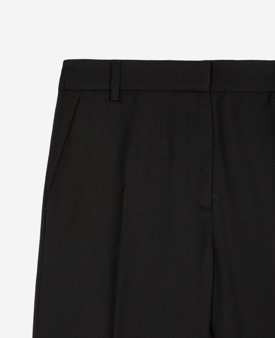 The Kooples WOMEN BLACK wide-leg black wool pants