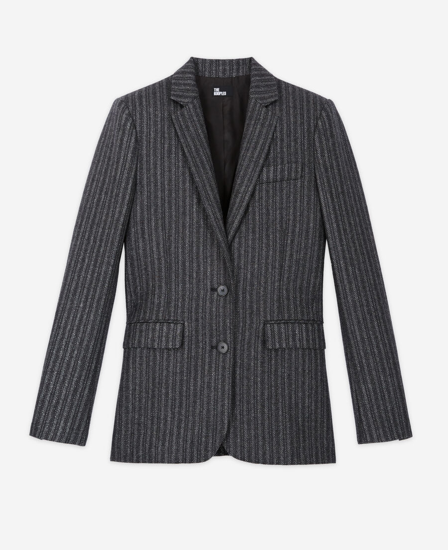 The Kooples F BLACK black striped jacket