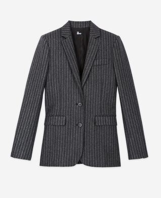 The Kooples F BLACK black striped jacket