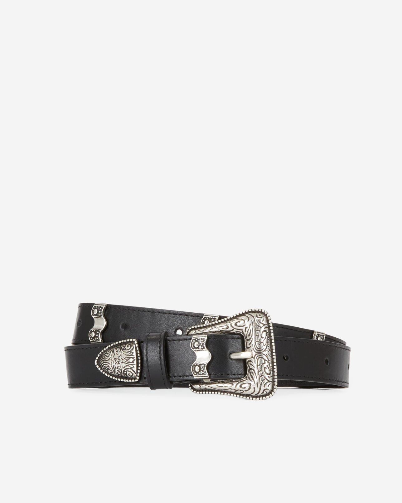 The Kooples UNISEX BLACK schwarzer ledergürtel