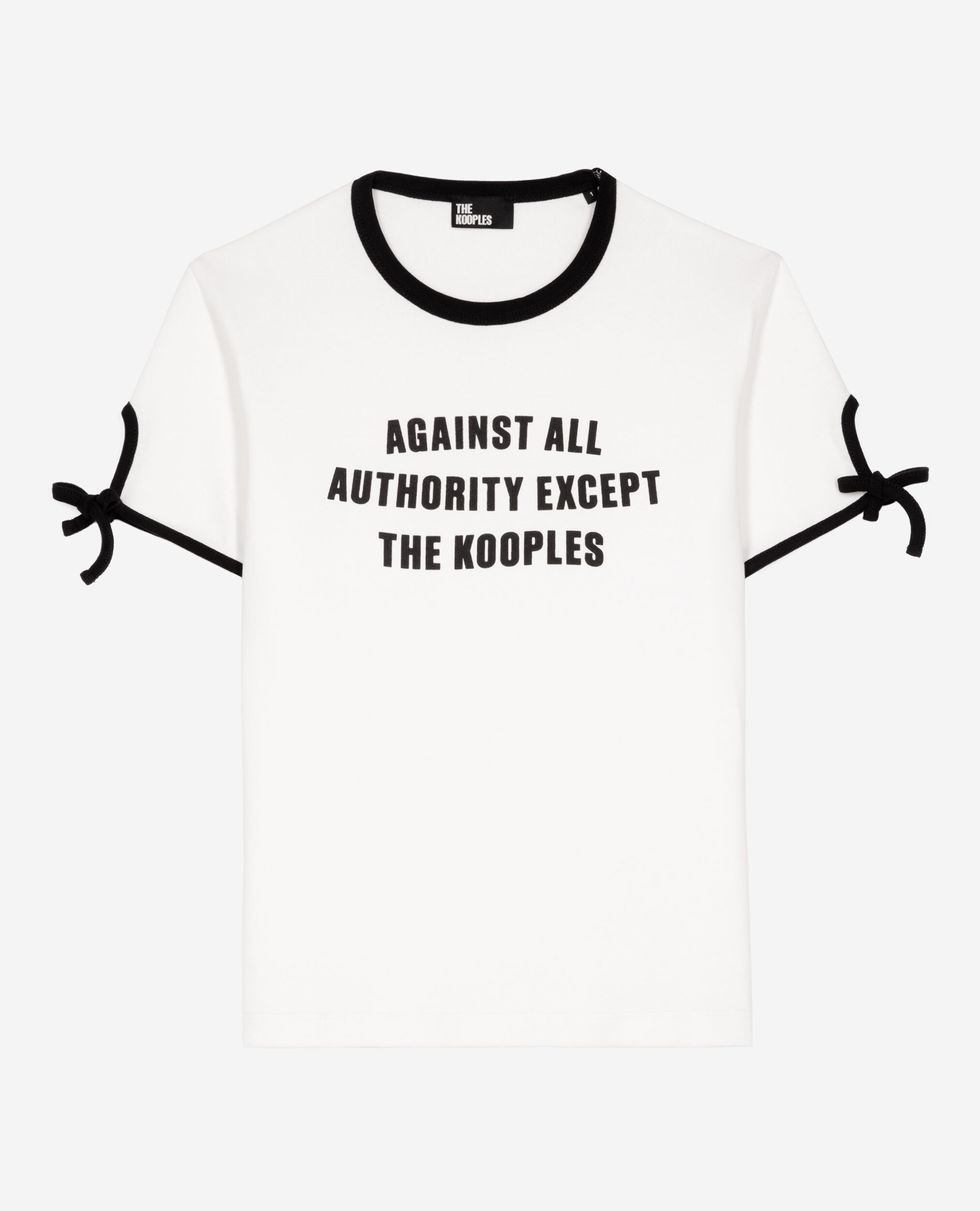 T-Shirt mit weißem Siebdruck, WHITE, hi-res image number null