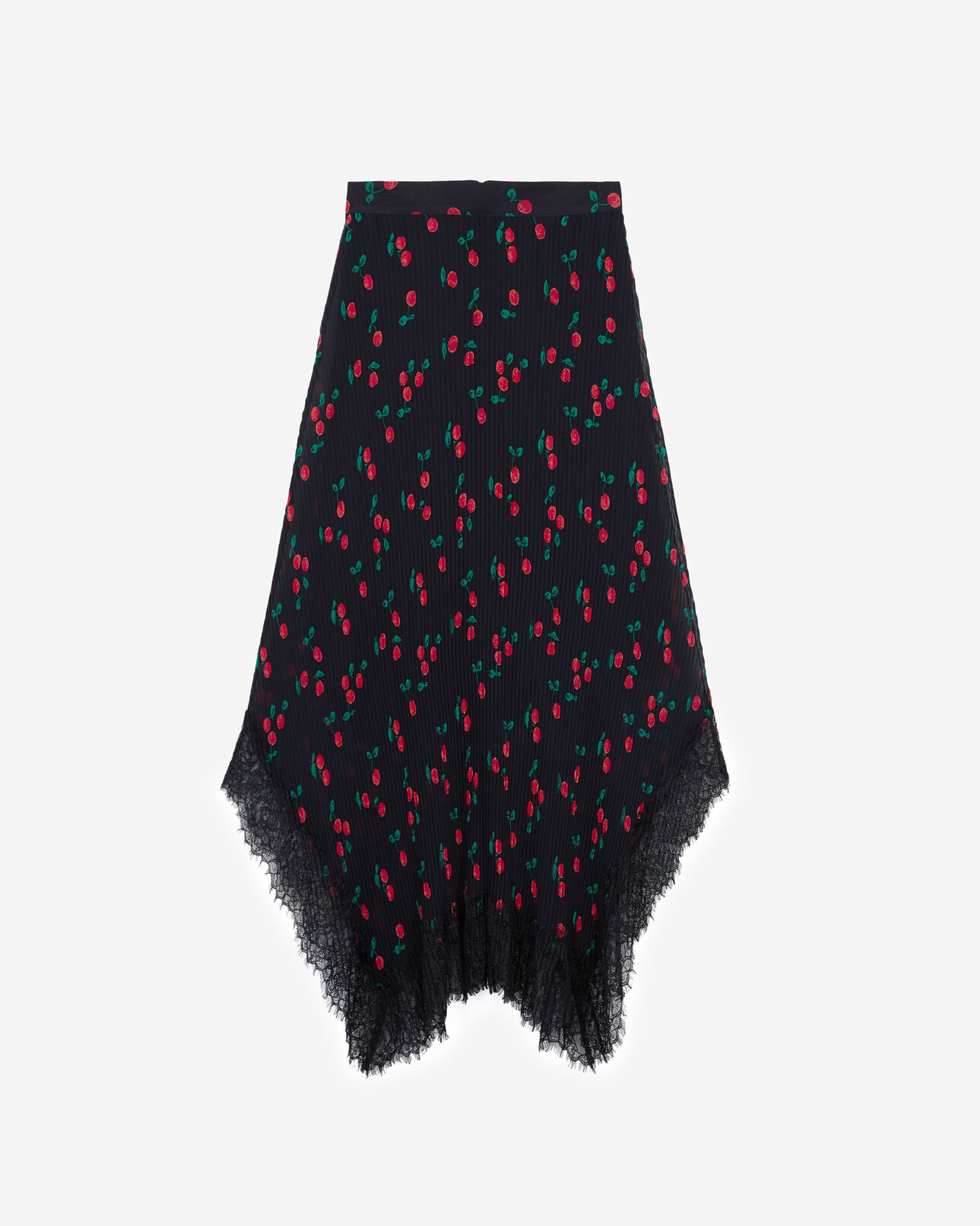 The Kooples DAMEN NAVY mittellanger faltenrock mit spitze und print