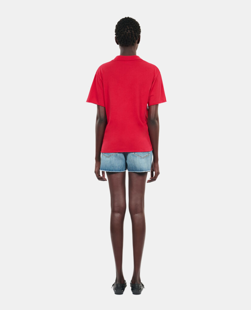 The Kooples FEMME RUBIS t-shirt avec s&eacute;rigraphie rouge