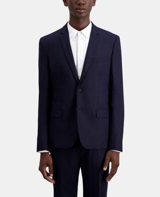 The Kooples HOMME NAVY veste de costume bleu marine en flanelle