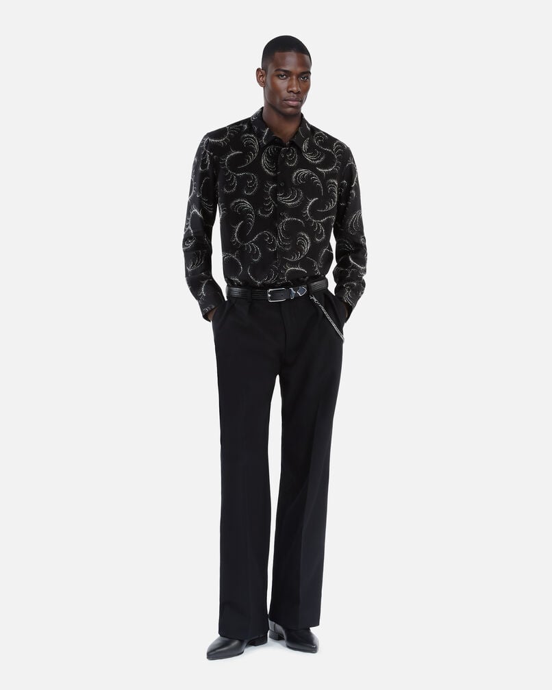 The Kooples HOMME BLACK WHITE chemise imprimé plumes