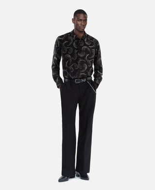 The Kooples HOMME BLACK WHITE chemise imprimé plumes