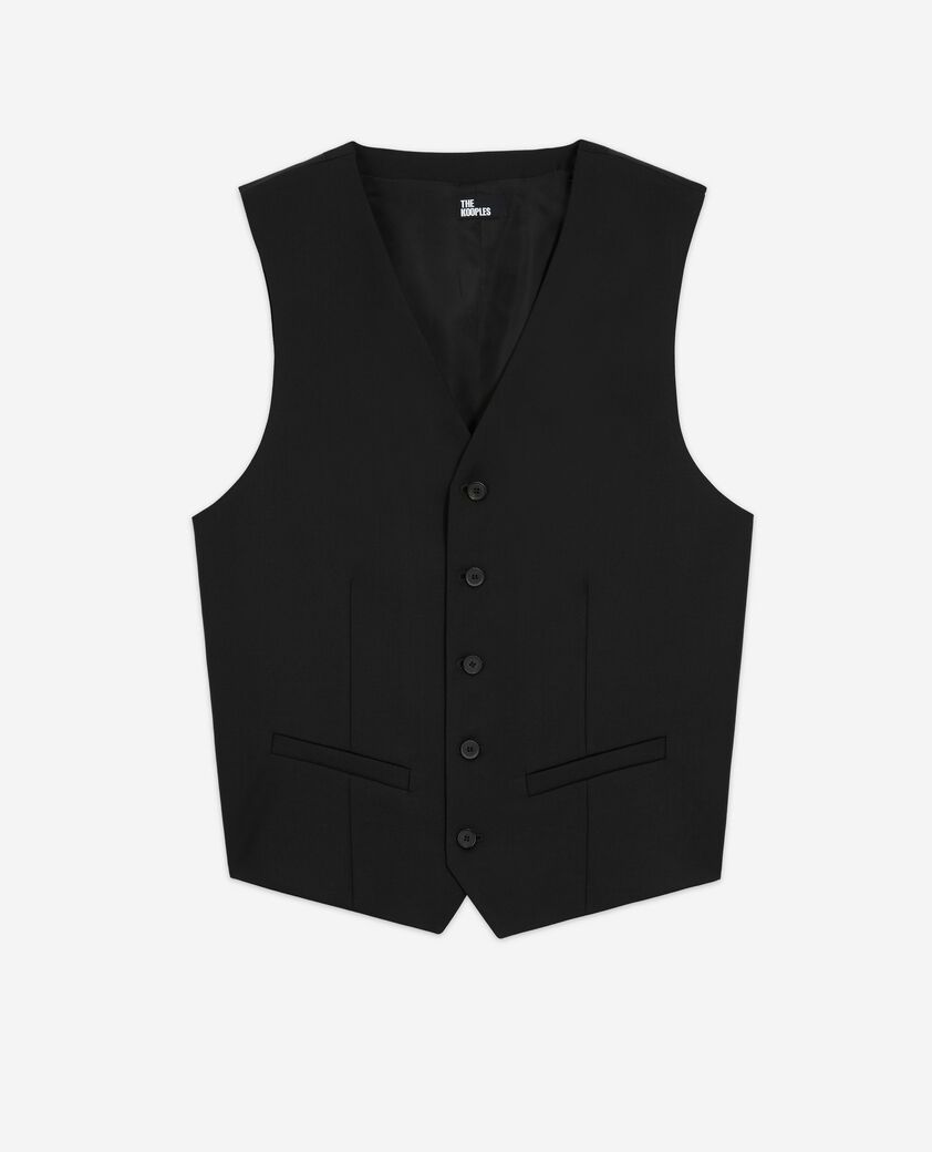 The Kooples HERREN BLACK schwarze anzugweste aus wolle