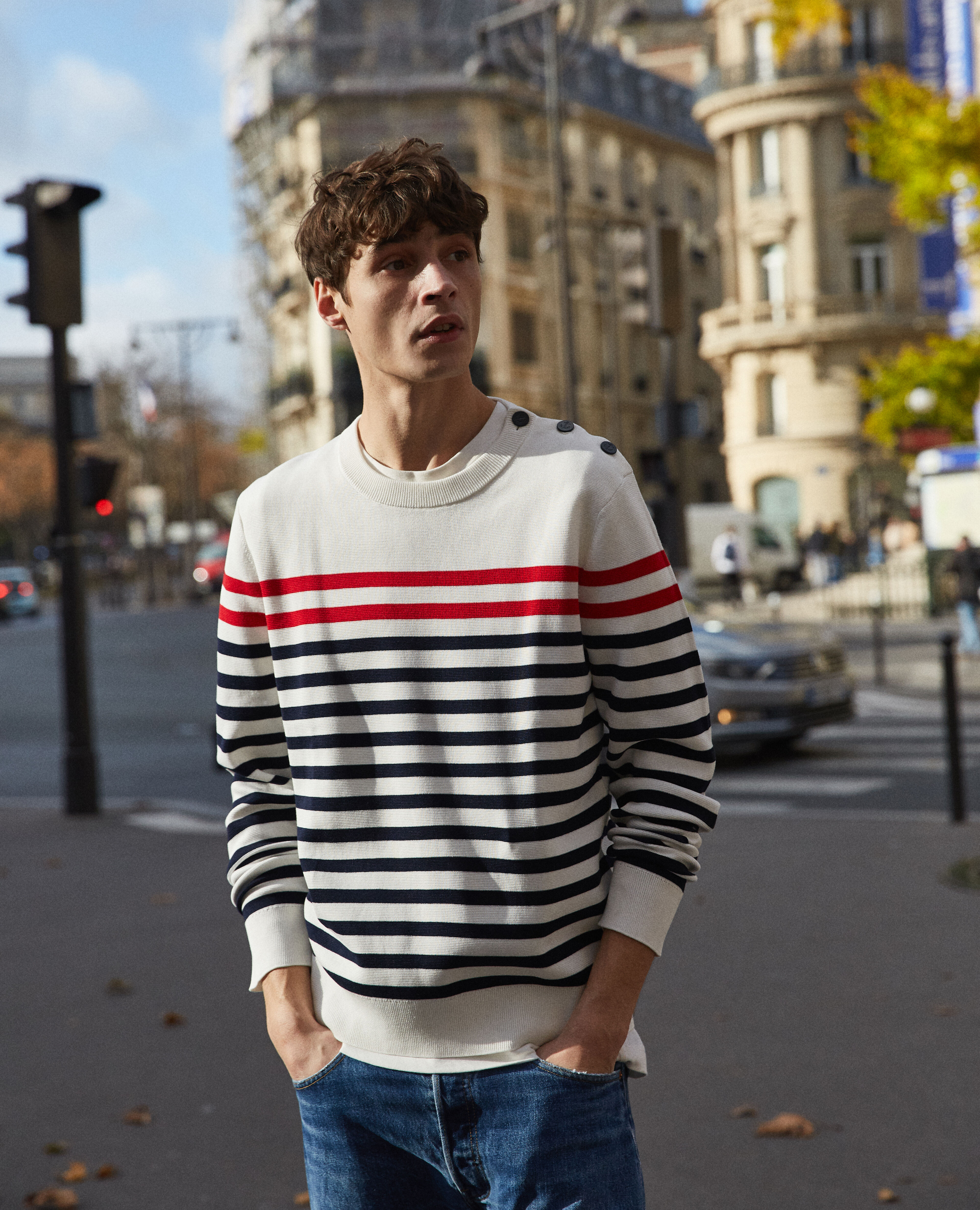 Red and blue striped sweater new arrivals