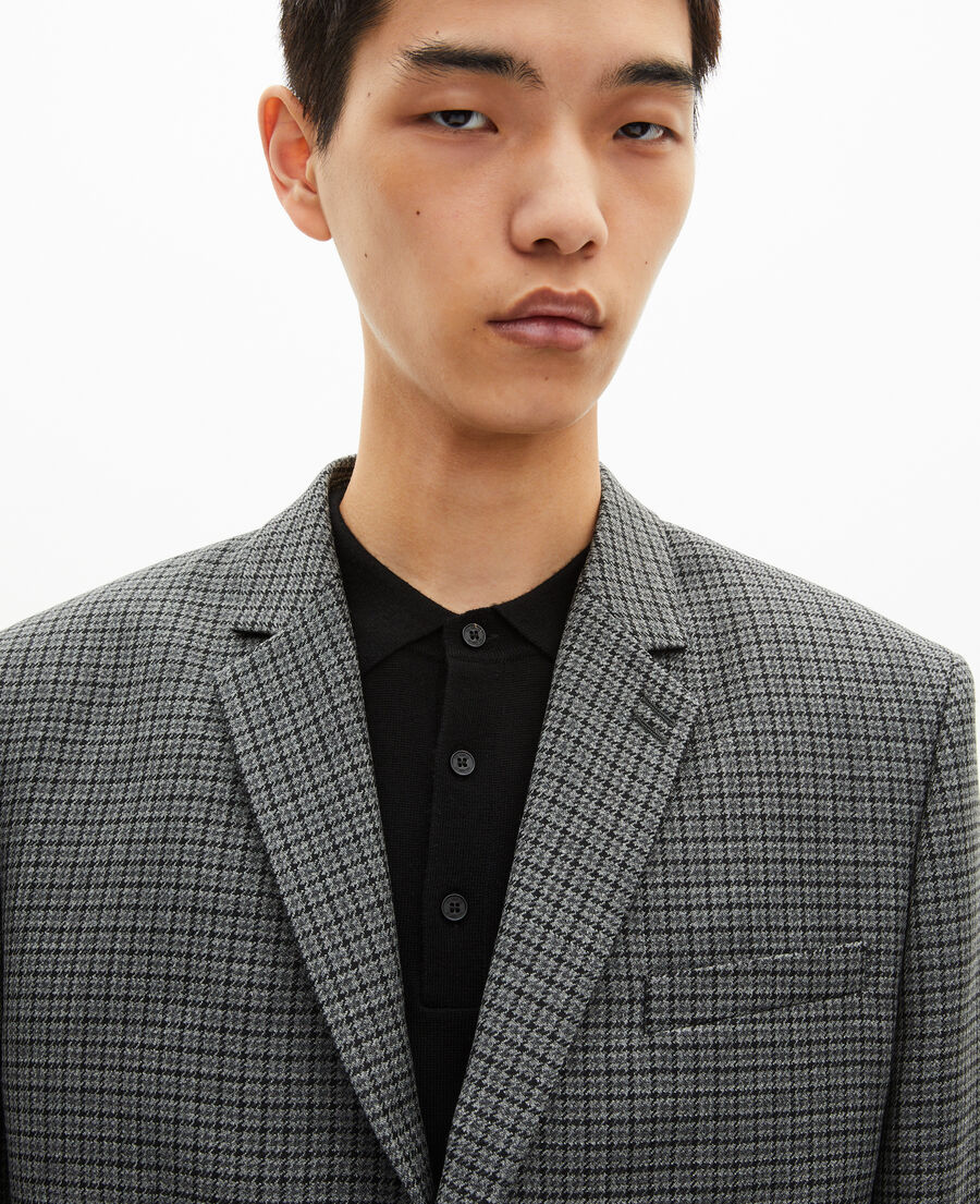 The Kooples HOMME GREY veste de costume en pied de poule noir et gris