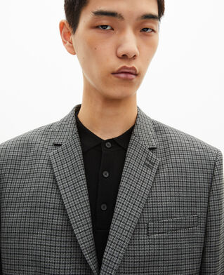 The Kooples HOMME GREY veste de costume en pied de poule noir et gris