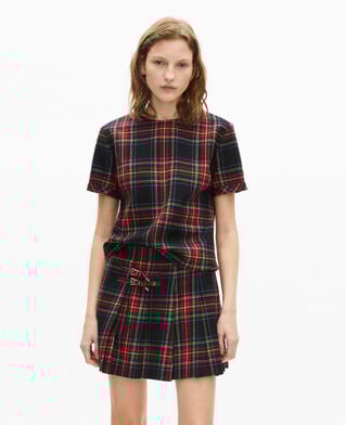 The Kooples FEMME ROUGE NOIR jupe courte motif tartan rouge et noire