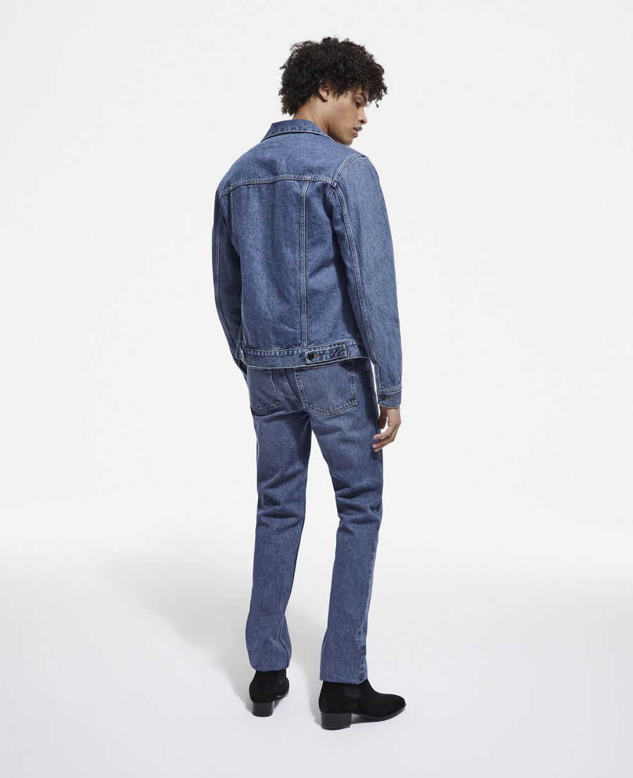 blouson en jean bleu