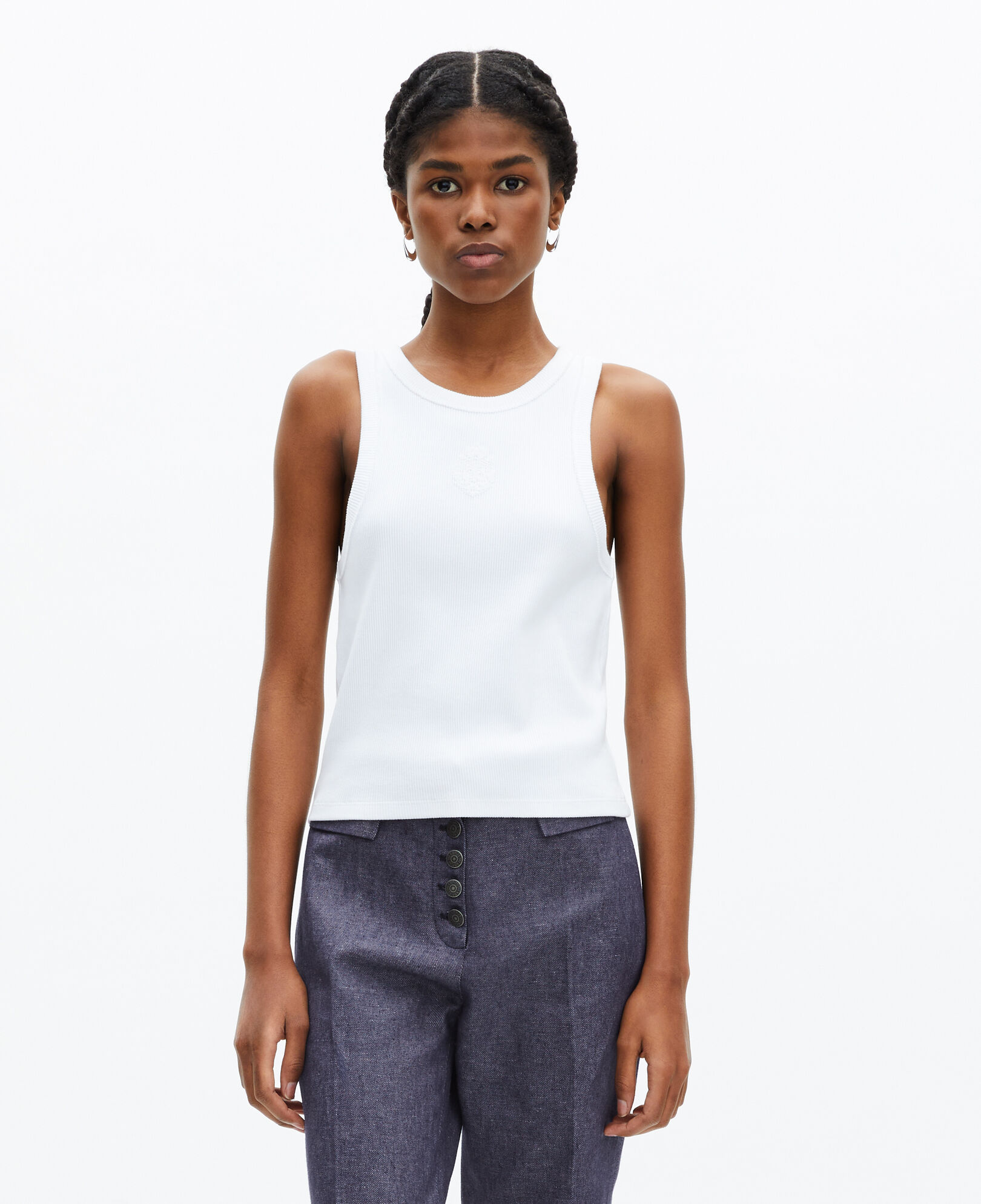 The Kooples WOMEN WHITE tank top with white crest
