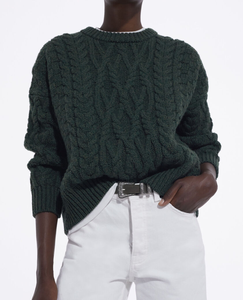 The Kooples WOMEN KAKI khaki wool sweater