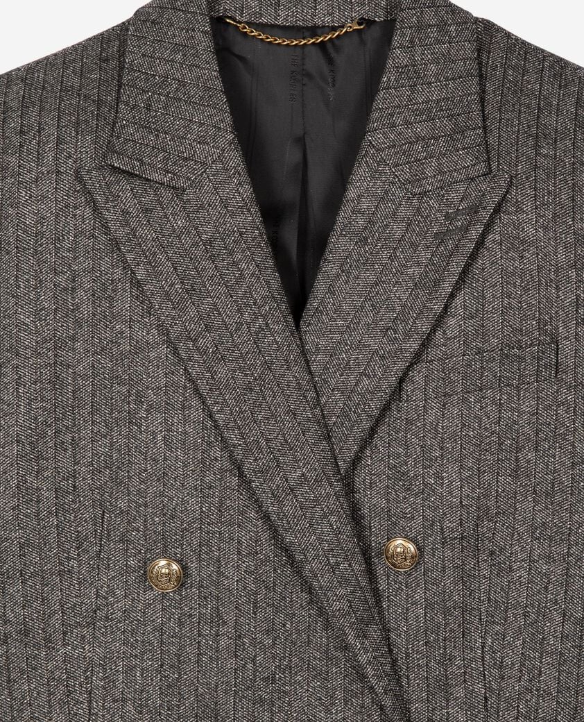 The Kooples DAMEN BLACK schneiderjacke mit fischgrätmuster aus lurex in gold und schwarz