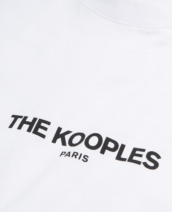 white cotton t-shirt with printed logo