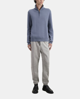 The Kooples H BLUE GREY blue sweater with debossed logo