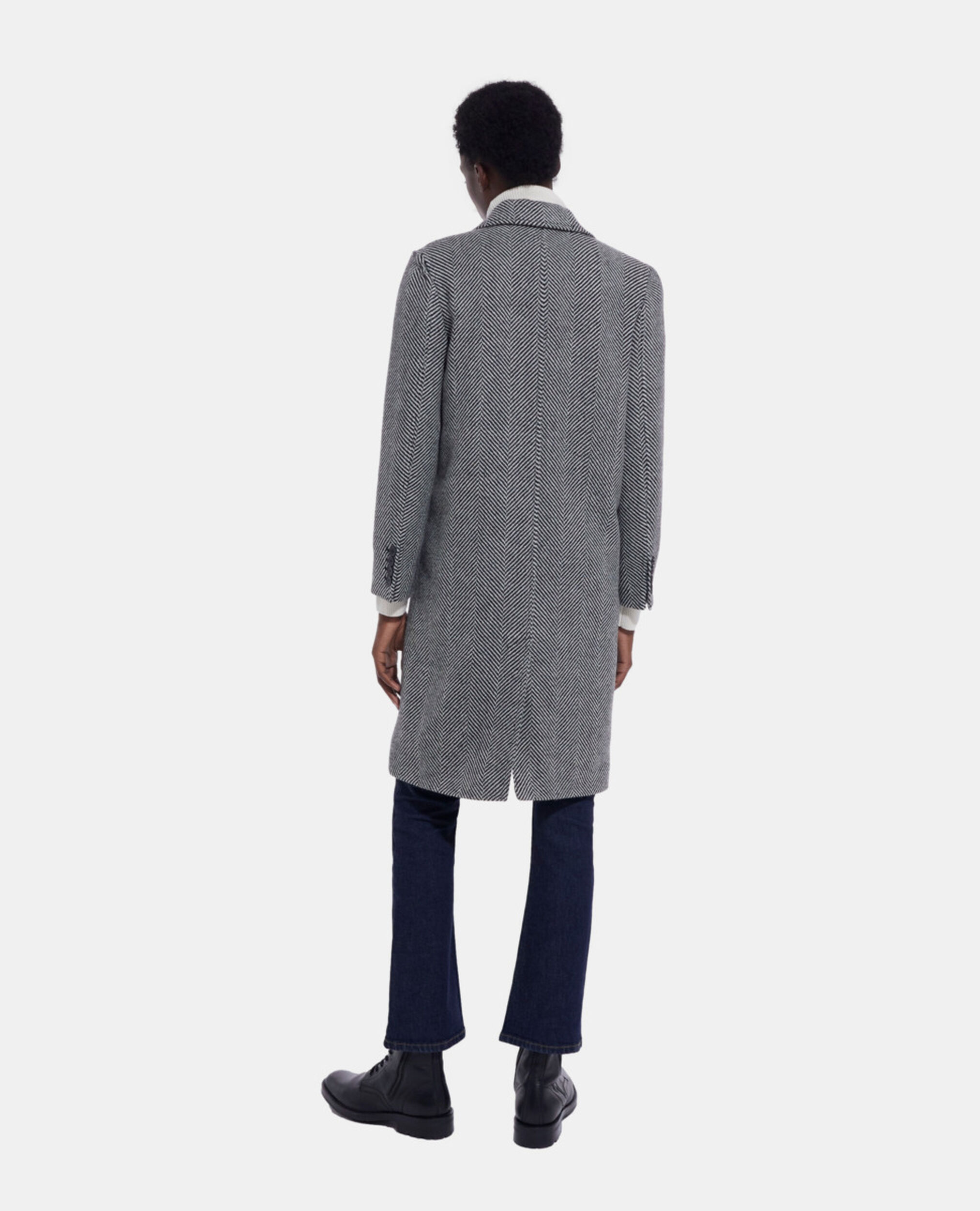 Wool coat with pattern, BLACK WHITE, hi-res image number null