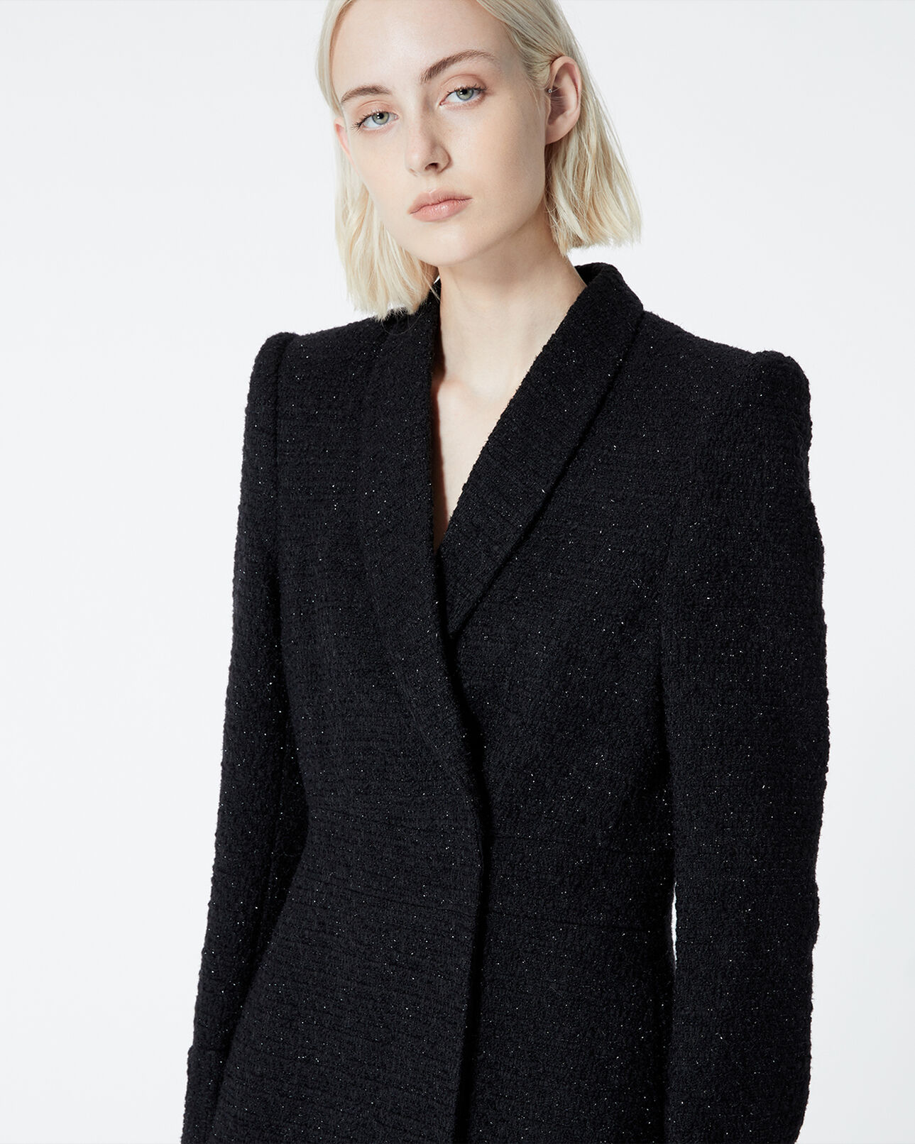 The Kooples WOMEN BLACK black tweed jacket dress