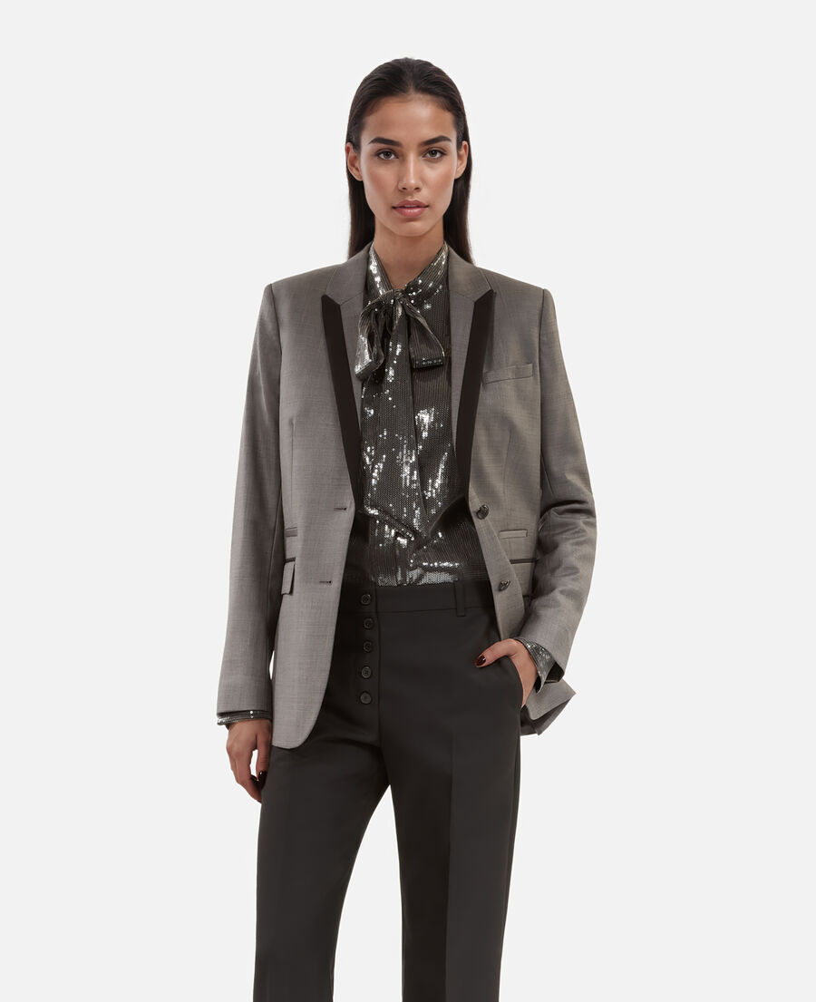 The Kooples FEMME DARK GREY veste tailleur droite grise