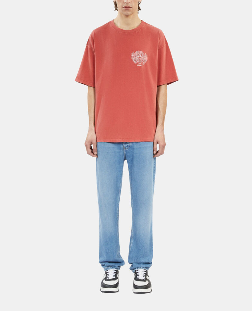 The Kooples HOMME RED BRIQUE t-shirt avec s&eacute;rigraphie rouge